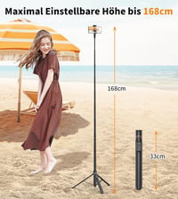 TONEOF 168 cm Automata Selfie Stick Tripod Mágneses Távirányítóval iPhone/Android 3
