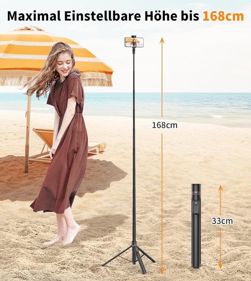 TONEOF 168 cm Automata Selfie Stick Tripod Mágneses Távirányítóval iPhone/Android