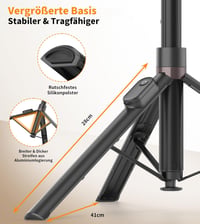 TONEOF 168 cm Automata Selfie Stick Tripod Mágneses Távirányítóval iPhone/Android 7
