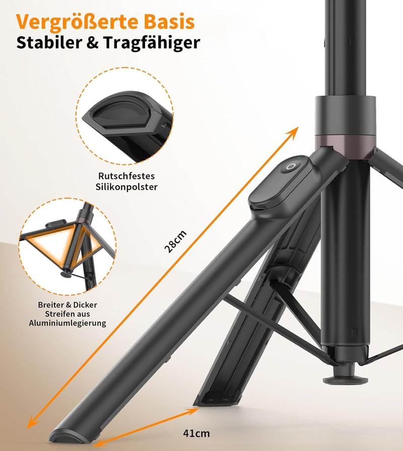TONEOF 168 cm Automata Selfie Stick Tripod Mágneses Távirányítóval iPhone/Android