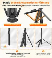 TONEOF 168 cm Automata Selfie Stick Tripod Mágneses Távirányítóval iPhone/Android 2