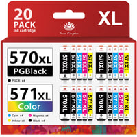 Toner Kingdom 20 ks PGI-570XL CLI-571XL Kompatibilná atramentová kazeta pre Canon PIXMA MG5750 MG5751 MG5752 MG5753 MG6850 MG6851 MG6852 TS5050 TS5051 1