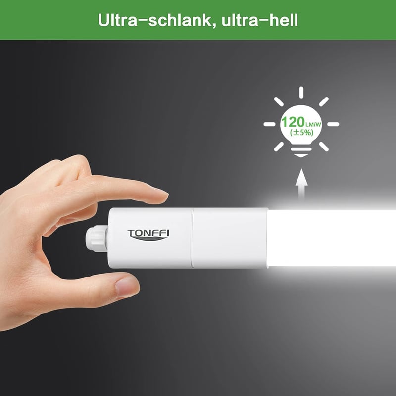 TONFFI LED Fürdőszobai Lámpa 115cm 36W IP65 Vízálló Semleges Fehér 4000K