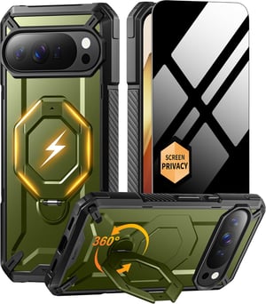 Tongate maska za Google Pixel 10 Pro XL s magnetskim stalkom koji se okreće za 360°, kompatibilna s MagSafeom - zelena