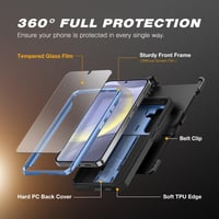 Husă Tongate pentru Samsung Galaxy S24 cu protecție pentru cameră, clips de curea și suport, protecție completă rezistentă la șocuri de nivel militar, albastru 5