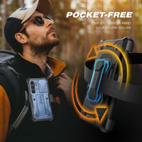 Husă Tongate pentru Samsung Galaxy S24 cu protecție pentru cameră, clips de curea și suport, protecție completă rezistentă la șocuri de nivel militar, albastru 4