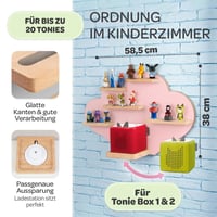 Raft în formă de nor Tonie Regal Wolke pentru figurine Tonies și dispozitive Toniebox 1 și 2, cu geantă de transport Toni, roz, pentru până la 20 de figurine 2