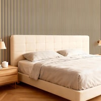 TONOR set 2 panouri acustice 3D decorative din stejar, 120 x 60 cm, 1,44 m², panouri fonoabsorbante pentru perete, dormitor, sufragerie, birou 7