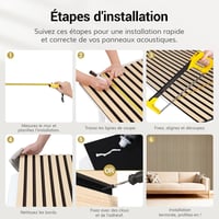 TONOR set 2 panouri acustice 3D decorative din stejar, 120 x 60 cm, 1,44 m², panouri fonoabsorbante pentru perete, dormitor, sufragerie, birou 8