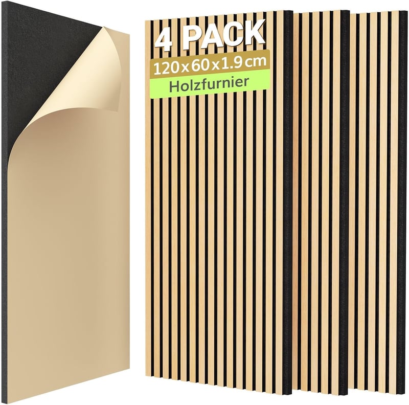 TONOR Akusztikus Falpanel Fa Dekor 2,88m² Öntapadós 3D Falburkolat Tölgy