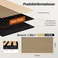 TONOR Akusztikus Falpanel Fa Dekor 2,88m² Öntapadós 3D Falburkolat Tölgy 2
