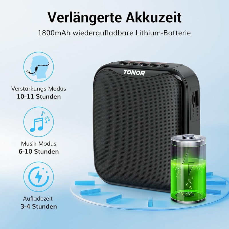 TONOR K11 Hordozható Hangosító Bluetooth Hangszóróval - Vezetékes Mikrofonnal, Újratölthető, Edzőknek, Idegenvezetőknek, Oktatóknak

AI: TON
