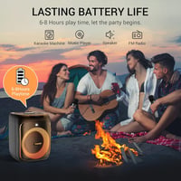 TONOR Karaoke Gép 2 Vezeték Nélküli Mikrofonnal Bluetooth LED Fénnyel Party Hangszóró 6
