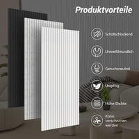 Panouri acustice autoadezive TONOR, 8 bucăți, 120x60x0,9 cm, panou fonoabsorbant alb, placare de perete pentru studio și birou 6