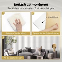 Panouri acustice autoadezive TONOR, 8 bucăți, 120x60x0,9 cm, panou fonoabsorbant alb, placare de perete pentru studio și birou 5