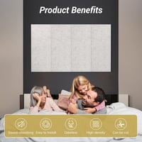 Panouri acustice autoadezive TONOR, panouri fonoabsorbante de interior, alb, 8 bucăți, 44,1 x 21,7 inchi, pentru sufragerie, birou, studio 6