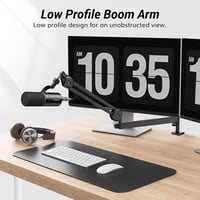 TONOR T40LP mikrofon boom kar, low profile állvány, fel le állítható, teljesen állítható, 37 cm plusz 37 cm, fekete, játék podcast felvétel 3