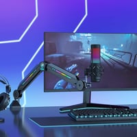 TONOR T90 Gamer Mikrofon Kar RGB Világítással - Érintésvezérelt Mikrofontartó 11 Fényeffektussal, Univerzális Kompatibilitás, Acélötvözet 7