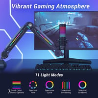 TONOR T90 Gamer Mikrofon Kar RGB Világítással - Érintésvezérelt Mikrofontartó 11 Fényeffektussal, Univerzális Kompatibilitás, Acélötvözet 2