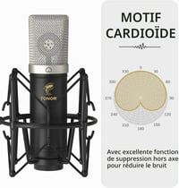 TONOR TC-2030 USB kondenzátor mikrofon – 192 kHz/24 bit – sokkálló karral 3