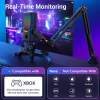 TONOR TCX3+ RGB kondenzátormikrofon Xboxhoz és capture kártyához csendes erősítésszabályzó egyérintéses némítás 200 cm kábel boomkar fekete 2
