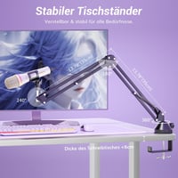 TONOR TD310+ Dinamikus USB/Type-C Mikrofon RGB Világítással - PC, PS4, PS5 Kompatibilis Gamer Mikrofon Karral Podcasthoz, Streameléshez, Fel 7