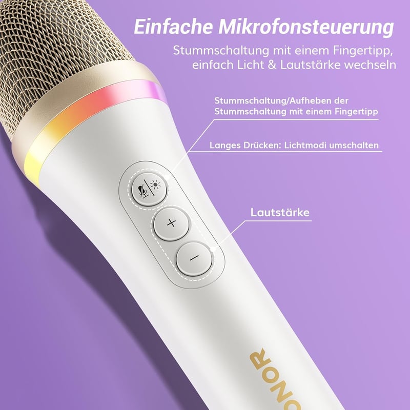 TONOR TD310+ Dinamikus USB/Type-C Mikrofon RGB Világítással - PC, PS4, PS5 Kompatibilis Gamer Mikrofon Karral Podcasthoz, Streameléshez, Fel