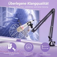 TONOR TD310+ Dinamikus USB/Type-C Mikrofon RGB Világítással - PC, PS4, PS5 Kompatibilis Gamer Mikrofon Karral Podcasthoz, Streameléshez, Fel 3