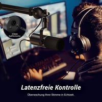 TONOR TD510 Dinamikus USB/XLR Mikrofon - Podcast, Gaming és Streaming Felvételekhez, Némító Gombbal, 24bit/96kHz, 3.5mm Fejhallgató Kimenett 7