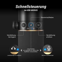 TONOR TD510 Dinamikus USB/XLR Mikrofon - Podcast, Gaming és Streaming Felvételekhez, Némító Gombbal, 24bit/96kHz, 3.5mm Fejhallgató Kimenett 6