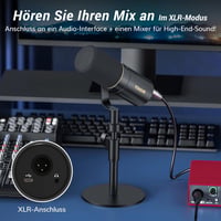TONOR TD520 Dinamikus USB/XLR Mikrofon Asztali Állvánnyal - PC Gaming és Podcast Felvételhez, YouTube Streameléshez, Némító Gombbal, 3.5mm C 5