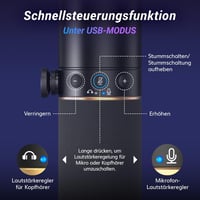 TONOR TD520S XLR/USB Gamer Mikrofon RGB Világítással - Podcast, Streaming és Stúdió Felvételekhez - PC, Mac, Android Kompatibilis Asztali Ál 5