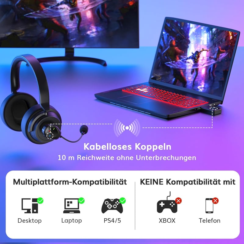 TONOR TGP1 Vezeték Nélküli Mikrofon Fejhallgatókhoz - Zajszűrős, Mágneses, USB Tölthető - PS4/PS5/PC Kompatibilis Gamer Boom Mikrofon