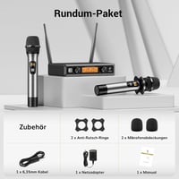 TONOR TW-820 Vezeték Nélküli Mikrofon Szett - 2 Kézi Mikrofon, 60m Hatótáv, Karaoke, Konferencia, Rendezvény Hangosításhoz, Fém Ház 9
