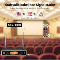 TONOR TW-820 Vezeték Nélküli Mikrofon Szett - 2 Kézi Mikrofon, 60m Hatótáv, Karaoke, Konferencia, Rendezvény Hangosításhoz, Fém Ház 3