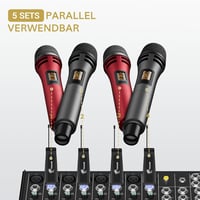 TONOR TW310 Vezeték Nélküli Mikrofon Vevőegységgel - Piros Kézi Dinamikus Mikrofon Karaoke, Rendezvény, Előadás Hangosításhoz, 5 Csatornával 8
