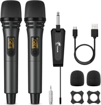 TONOR TW320 vezeték nélküli UHF mikrofon szett, 2 db, 6,35 mm jack vevővel - szürke 1