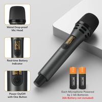 TONOR TW320 vezeték nélküli UHF mikrofon szett, 2 db, 6,35 mm jack vevővel - szürke 5