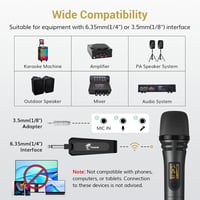 TONOR TW320 vezeték nélküli UHF mikrofon szett, 2 db, 6,35 mm jack vevővel - szürke 4