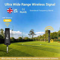TONOR TW320 vezeték nélküli UHF mikrofon szett, 2 db, 6,35 mm jack vevővel - szürke 3