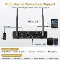 TONOR TW350 UHF vezeték nélküli karaoke mikrofon szett vevővel, 60 m - piros/szürke 5