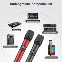 TONOR TW450 vezeték nélküli duál mikrofon szett vevőegységgel, 60 m hatótáv - szürke/piros 5