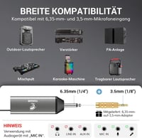 TONOR TW520 Vezeték Nélküli Mikrofon Szett - Újratölthető, Fém, UHF, 2x20 Csatornás, 80m Hatótávolság, Hangerőszabályzós, Esküvőre, Rendezvé 5