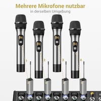 Set microfon wireless UHF portabil din metal TONOR TW620 cu receptor reîncărcabil, rază de acțiune 60 m, ieșire jack 1/4 pentru amplificator karaoke 7