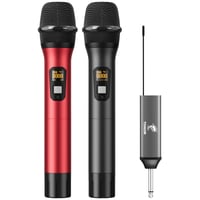 TONOR TW630 Bežični Mikrofonski Set - Dupli UHF Metalni Mikrofoni s Punjivim Prijemnikom, Domet 60m, Karaoke, Eventi, DJ 1