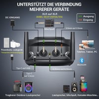 TONOR TW790 Bluetooth Vezeték Nélküli Mikrofon Szett, 2 Fém Mikrofon, 100 UHF Frekvencia, 80m Hatótáv, Újratölthető, Karaoke, Rendezvény 6