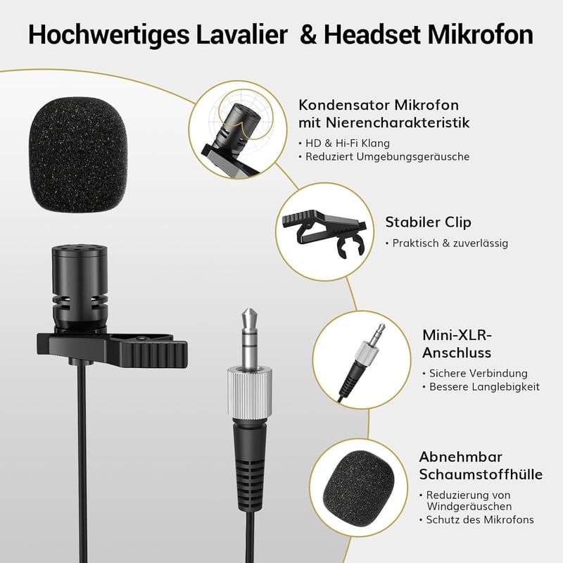 TONOR UHF Vezeték nélküli Mikrofon Szett 4 Testpakk Adóval, Fejpánt és Nyakpánt Mikrofonnal - 4 pocket transmitters