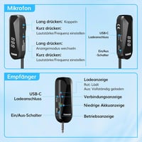 TONOR UHF vezeték nélküli fejhallgató-mikrofon rendszer, 20 csatorna, 20 m hatótáv 5