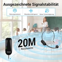 TONOR UHF vezeték nélküli fejhallgató-mikrofon rendszer, 20 csatorna, 20 m hatótáv 3