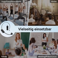 TONOR UHF vezeték nélküli fejhallgató-mikrofon rendszer, 20 csatorna, 20 m hatótáv 9